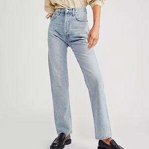 AGOLDE 90s Pinch Waist Jeans Women’s 27 Light Wash Button Fly High Rise Classic